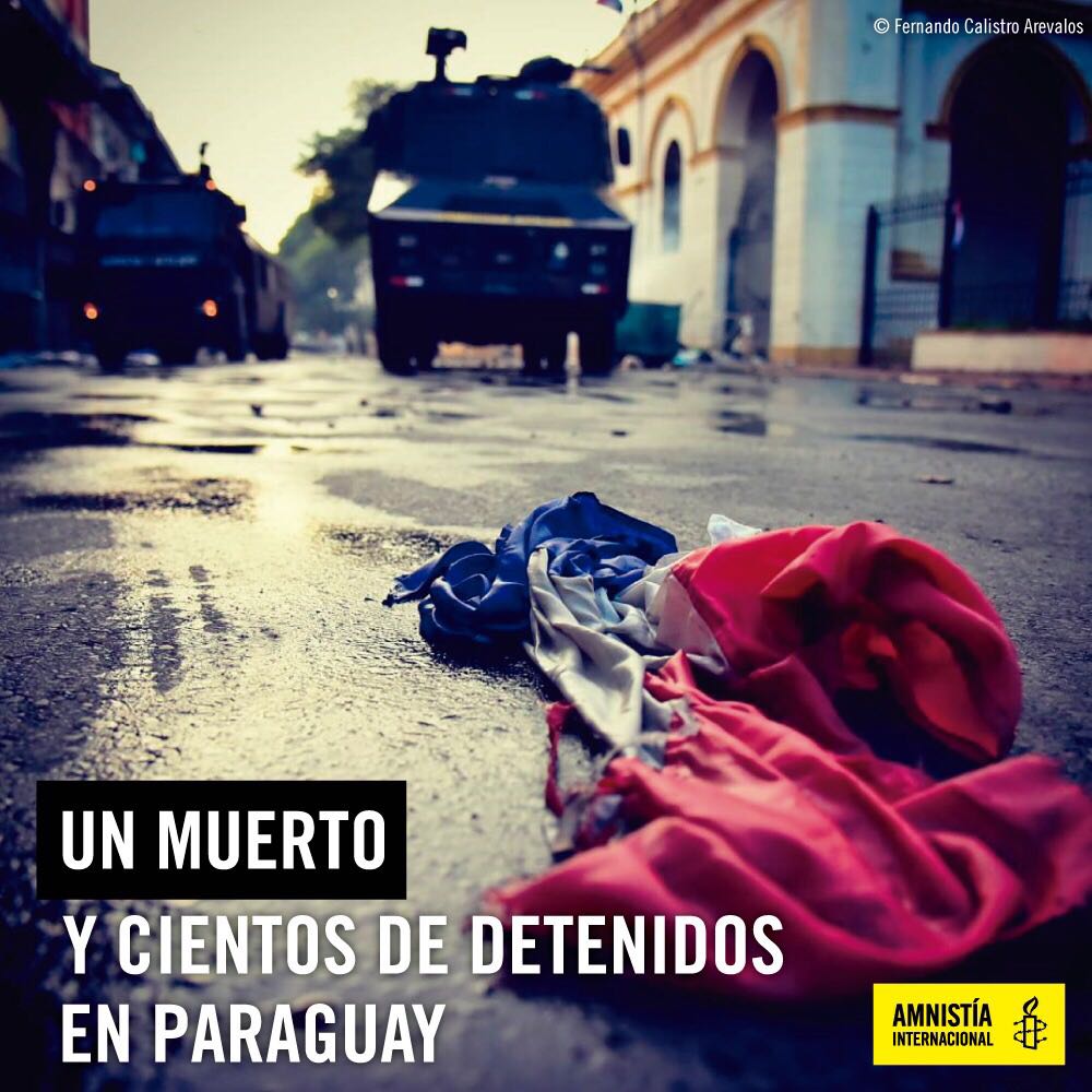 UN MUERTO Y CIENTOS DE DETENIDOS EN PARAGUAY