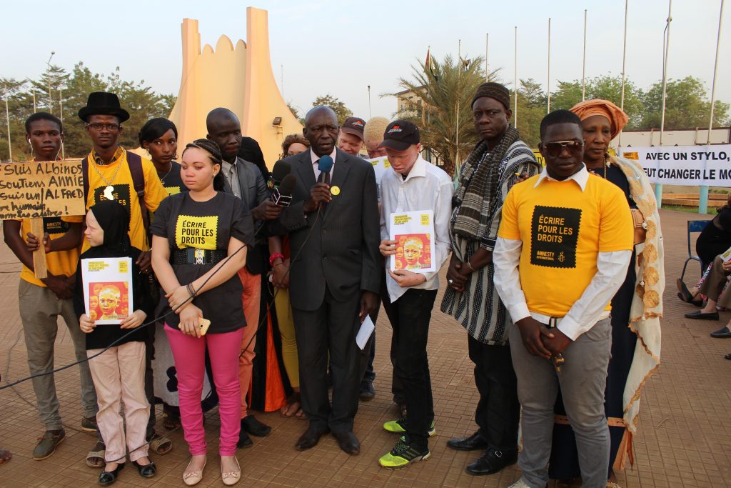 Activists at Amnesty International Mali Write for Rights event