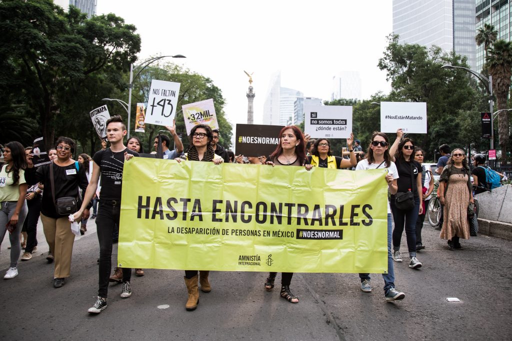 Demonstration in Mexico City 3 years after the enforced disappearance of 43 students of Ayotzinapa