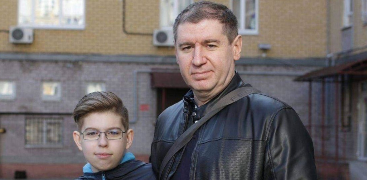 Russian activist Mikhail Iosilevich and his son Misha